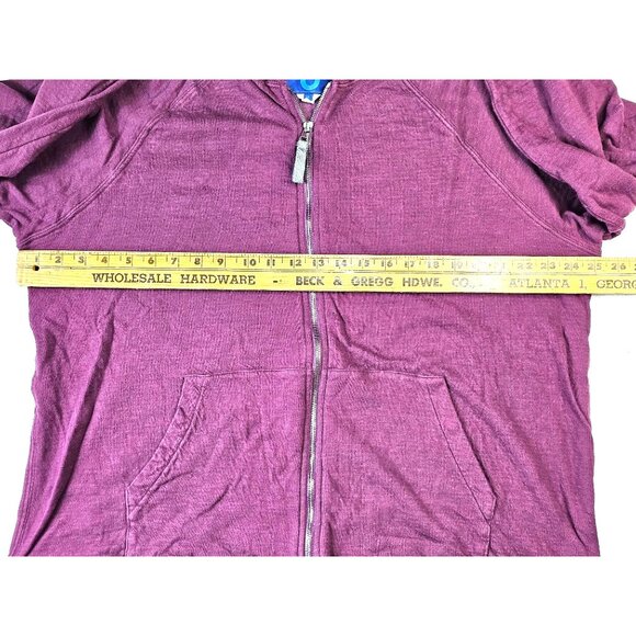 Martin + Osa Mens XL Burgundy Zip-Up Hoodie Cotton Blend - Picture 5 of 9